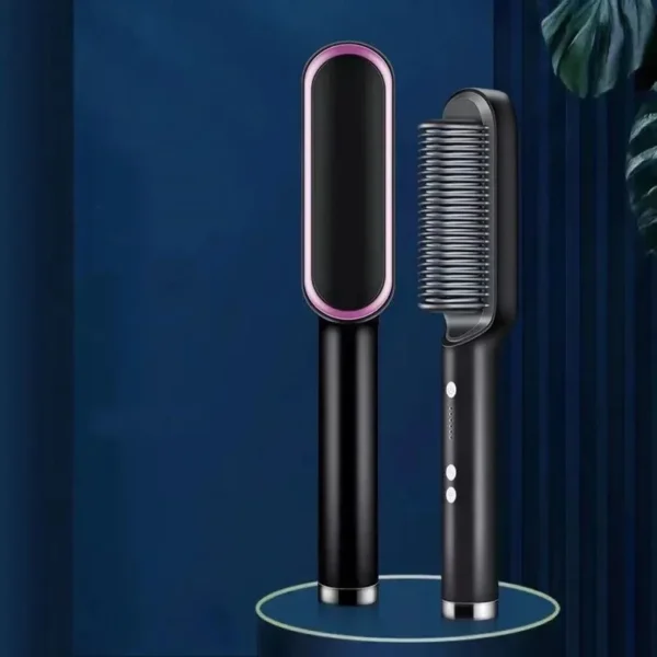 Brosse lissante électrique PTC, sèche-cheveux