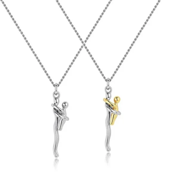 Collier Bicolore, Pendentif Mère et Enfant Détachable