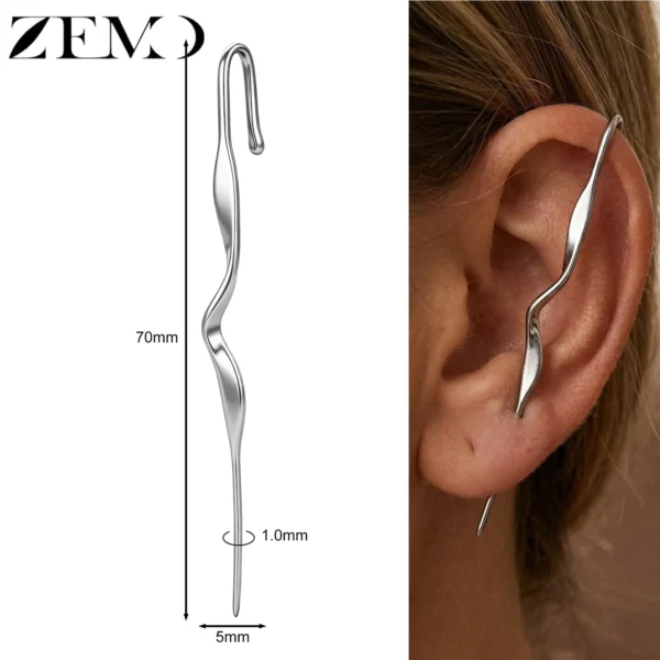 Boucles d'oreilles ZEMO à crochet (1 pièce) en acier