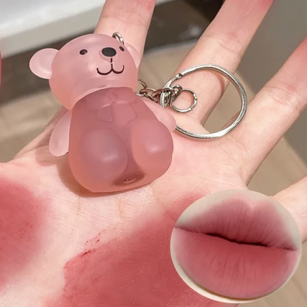 Porte-clés ours mignon, gloss à lèvres