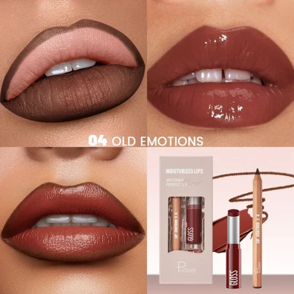 Coffret cadeau huile à lèvres Pudaier Lip Line Wet Gloss