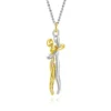 Collier Bicolore , Pendentif Mère et Enfant