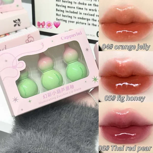 Gloss à lèvres en forme de courgette naturel