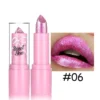 Rouge à lèvres rose luxueux à paillettes