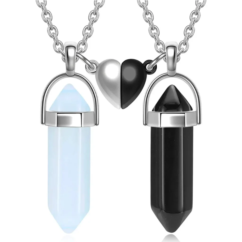 Colliers d'amitié assortis en cristal pour couples