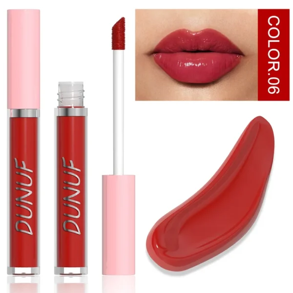 Glaze Miroir Rose Nude Brun 16 Couleurs Gloss à Lèvres