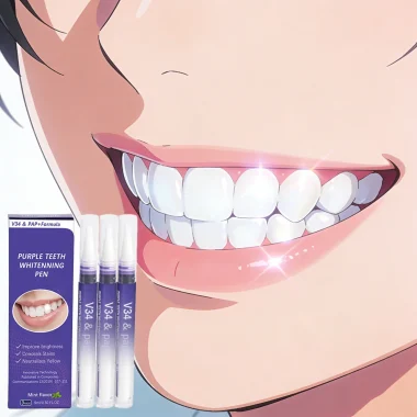Stylo blanchissant instantané violet pour les dents