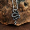 Collier pendentif serpent vintage pour homme