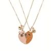 Collier d'amitié bicolore en forme de cœur