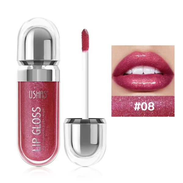 Gloss à lèvres pailleté longue tenue effet miroir