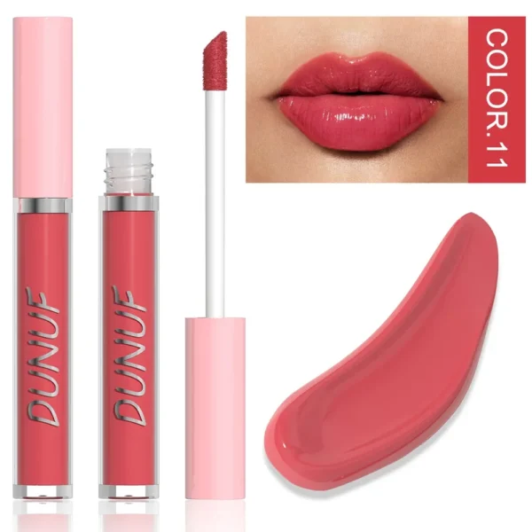 Glaze Miroir Rose Nude Brun 16 Couleurs Gloss à Lèvres