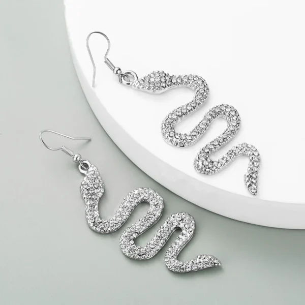 Boucles d'oreilles serpent en alliage de diamants
