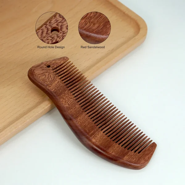 Peigne en bois naturel, peigne à cheveux en bois de santal,