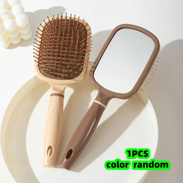 Brosse à cheveux couleur aléatoire avec miroir intégré
