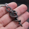 Collier pendentif serpent punk en acier