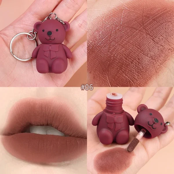 Porte-clés ours mignon, gloss à lèvres