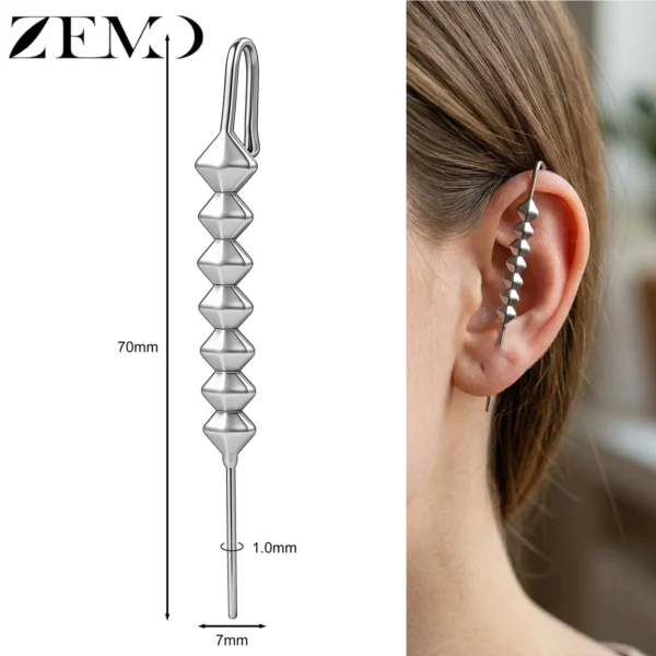 Boucles d'oreilles ZEMO à crochet (1 pièce) en acier