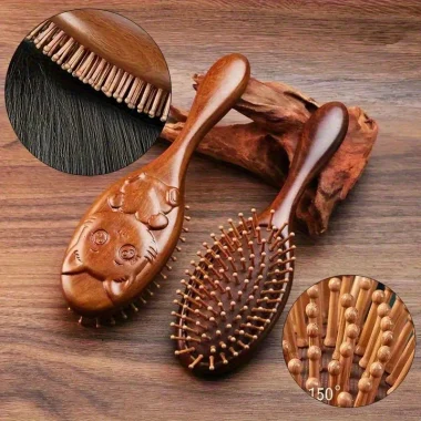 Brosse à coussin d'air en bois de santal