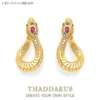 Boucles d'oreilles créoles articulées serpent en or