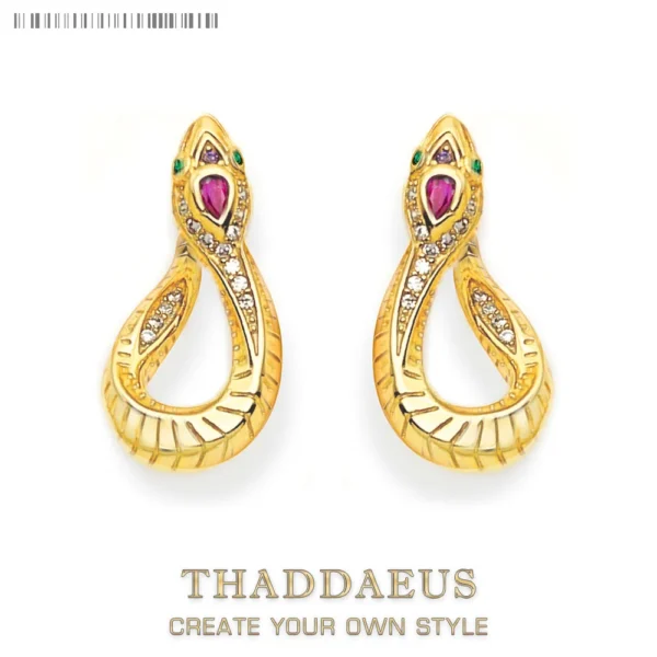 Boucles d'oreilles créoles articulées serpent en or