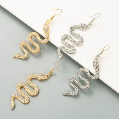 Boucles d'oreilles serpent en alliage de diamants