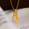 Collier pendentif Kt14 couleur or