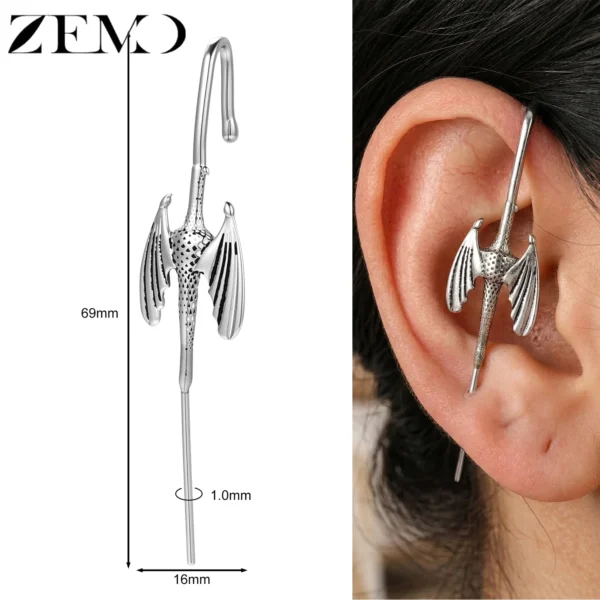 Boucles d'oreilles ZEMO à crochet (1 pièce) en acier