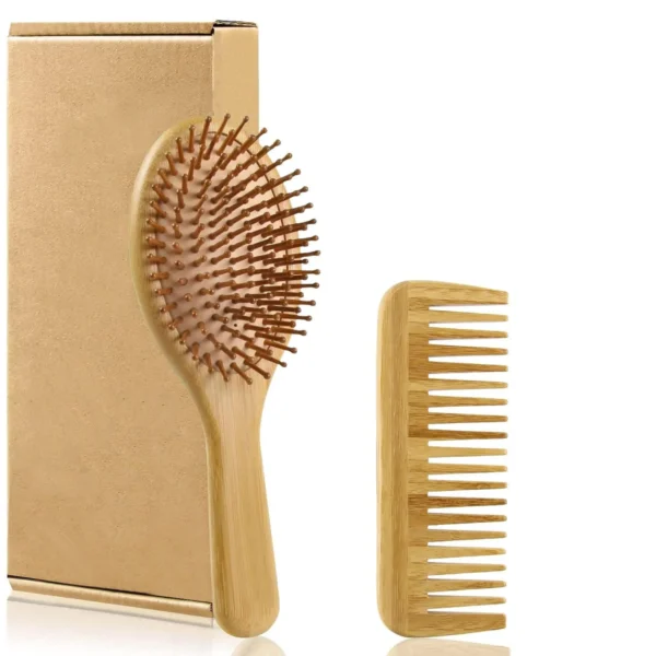 Ensemble brosse et peigne en bambou