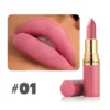 Rouge à lèvres mat 6 couleurs, gloss velours brun foncé