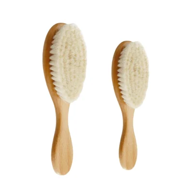 Brosse à cheveux bébé en laine naturelle