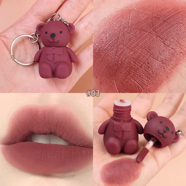 Porte-clés ours mignon, gloss à lèvres