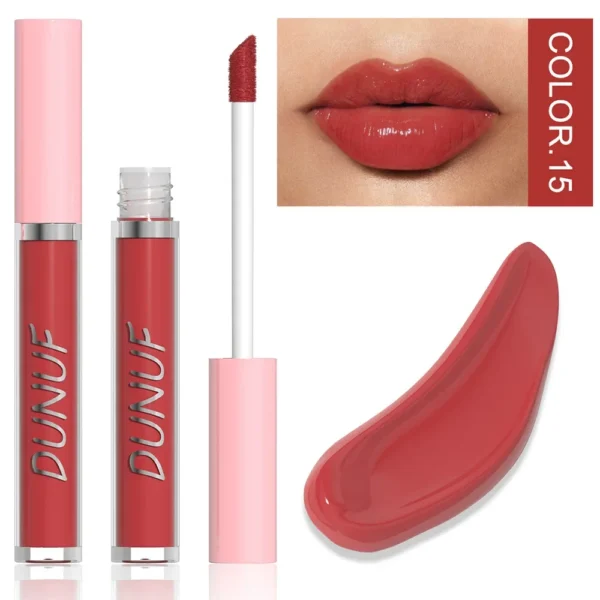 Glaze Miroir Rose Nude Brun 16 Couleurs Gloss à Lèvres