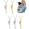 Collier pendentif en acier inoxydable pour la fête des mères