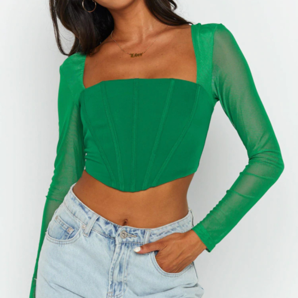 Corsage femme vert