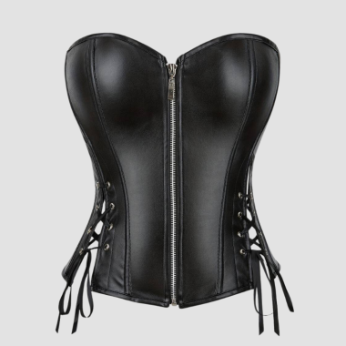 Corset Femme Cuir Noir