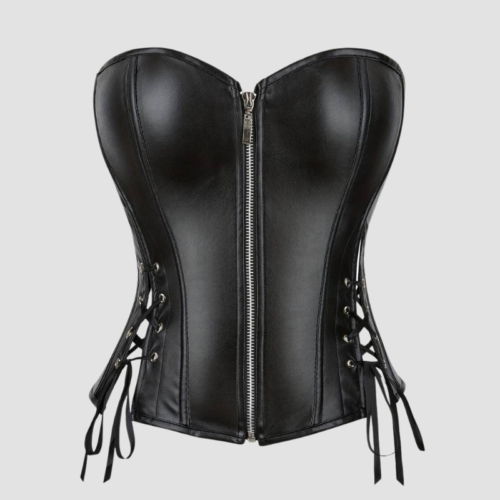 Corset Femme Cuir Noir