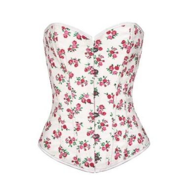 Corset Femme Floral Blanc Floral