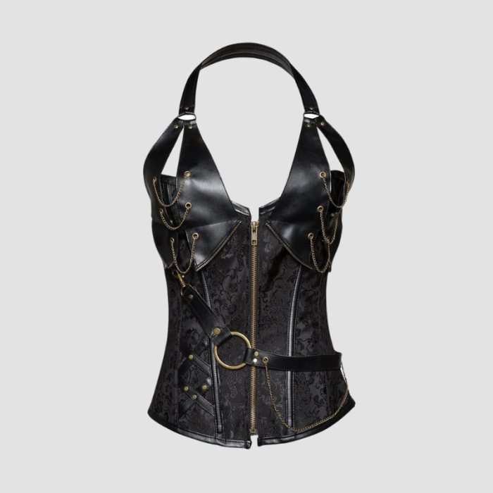 Corset femme viking noir