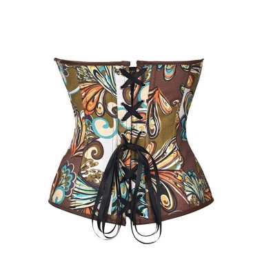 Corset Femme Marron Fleurie