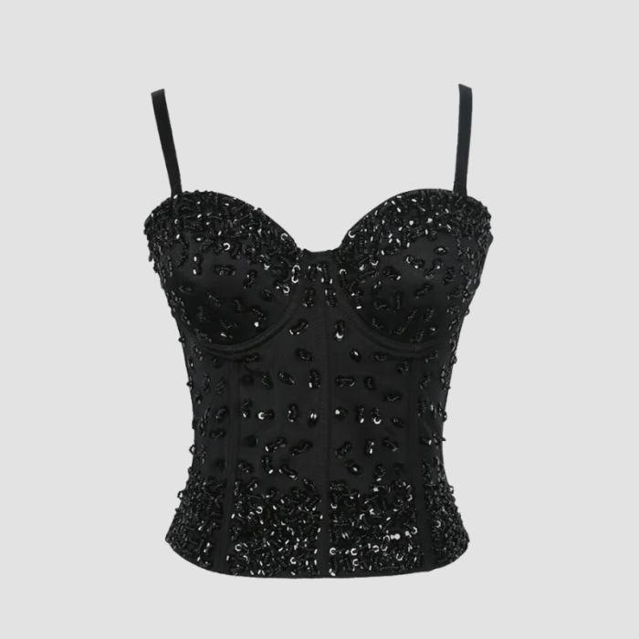 corset paillettes femme