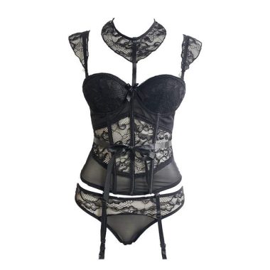 Corset Porte-jarretelles <br> Ensemble Noir
