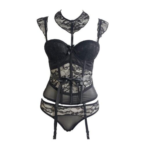 Corset Porte-jarretelles <br> Ensemble Noir