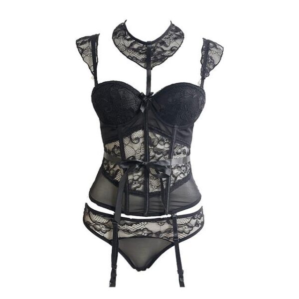 Corset Porte-jarretelles <br> Ensemble Noir