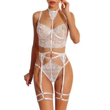 Corset Porte-jarretelles <br> Dentelle Blanc