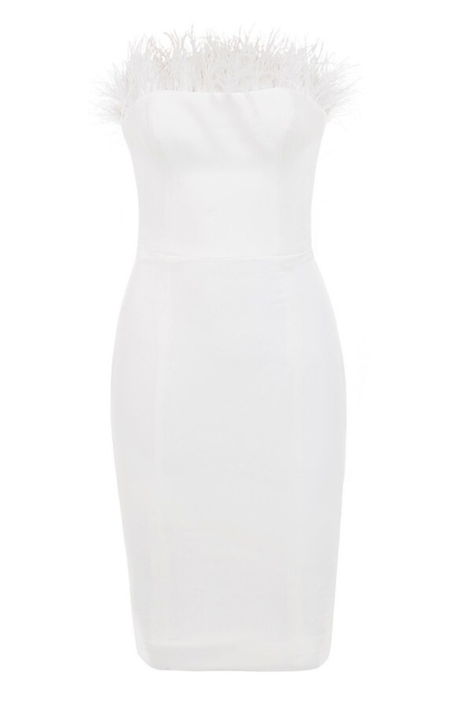 Robe Bustier <br> Plume Blanche