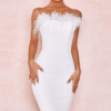 Robe Bustier <br> Plume Blanche