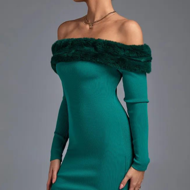 Robe Bustier Courte évasée verte