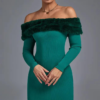 Robe Bustier Courte évasée verte