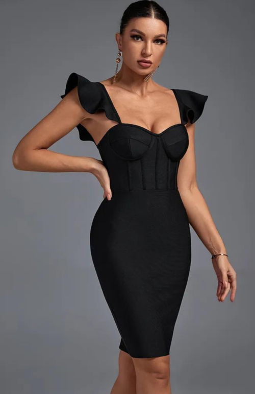 robe-bustier-de-couleur-noire.png Robe Bustier Noir Courte