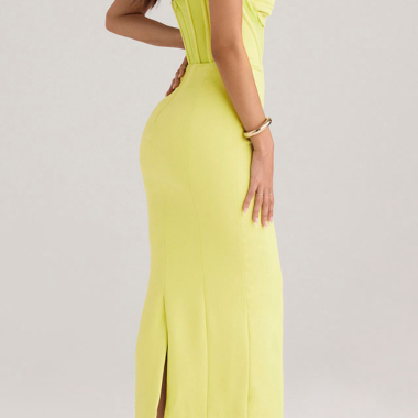 Robe Corset Cocktail Jaune